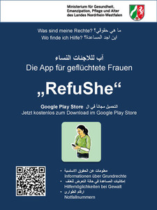 Plakat zur neuen App RefuShe